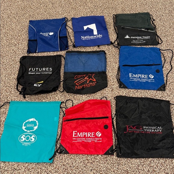 9 drawstring lightweight bags (new) - Picture 1 of 1